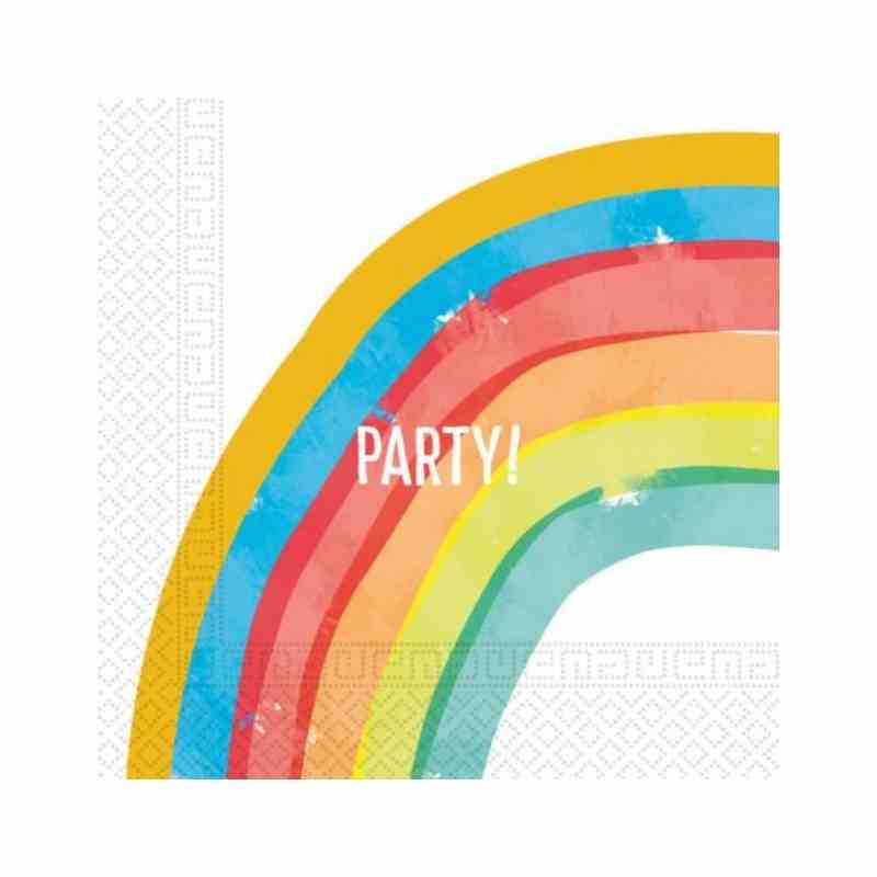 Servietter regnbue - Rainbow Party, pk/20