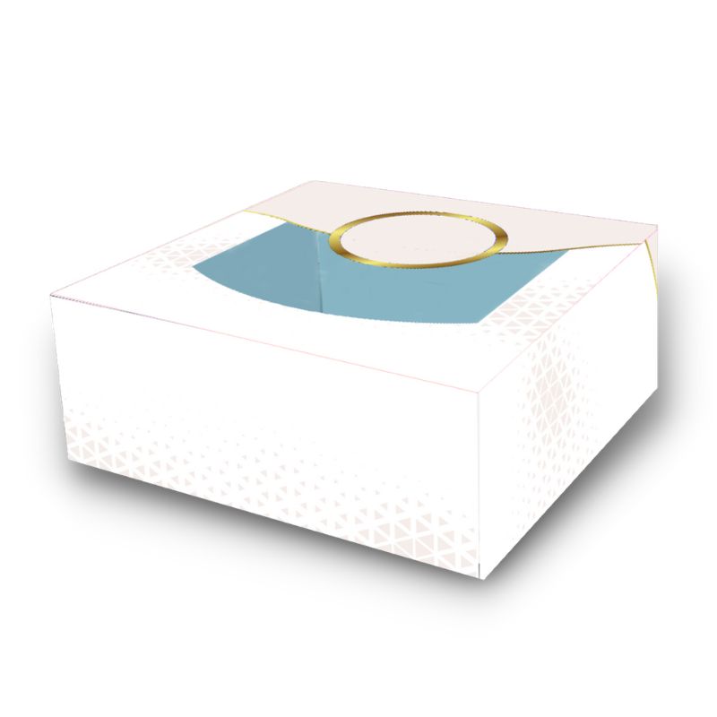 Kakeeske -White Line- med vindu, 28x28x10cm
