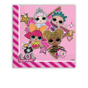 Rosa servietter fra L.O.L. Suprise! Glitterati