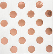 Rosegull polkadot servietter