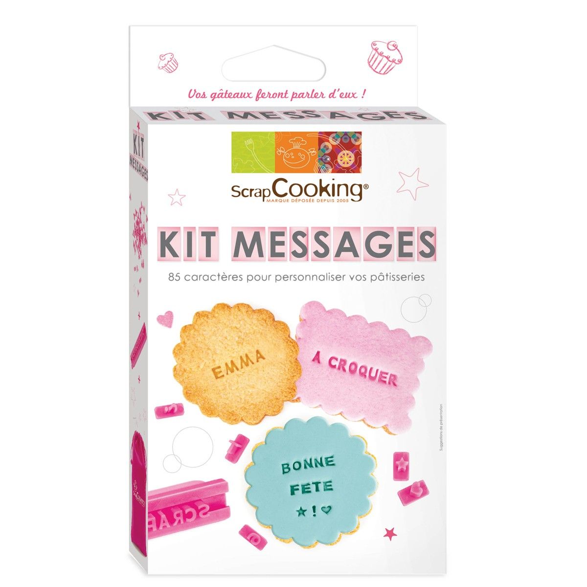 ScrapCooking bokstavstempel - små tegn