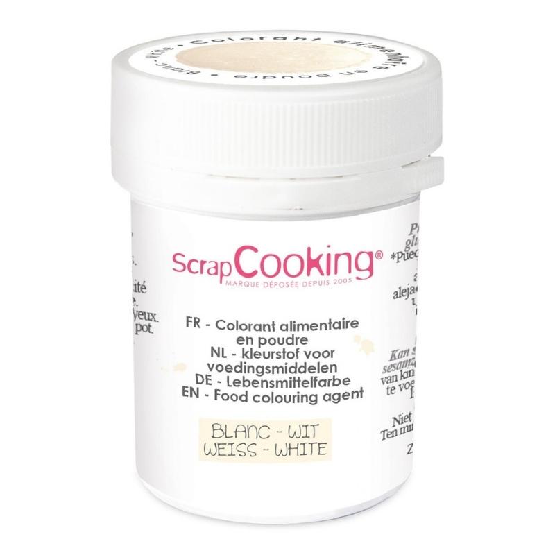 Scrapcooking Pulverfarge hvit 5g