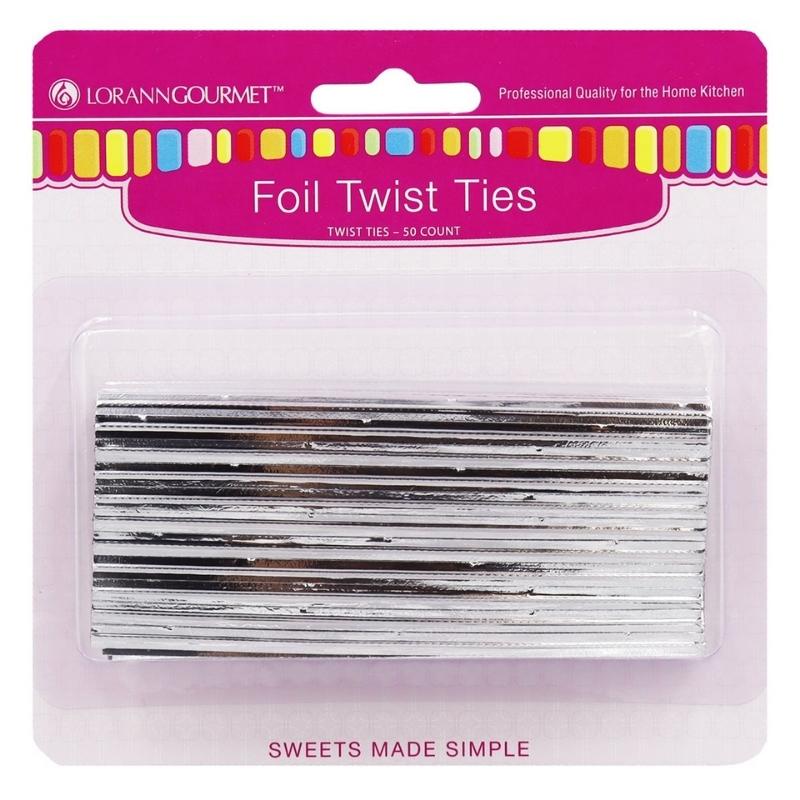Sølv twist ties til innpakning