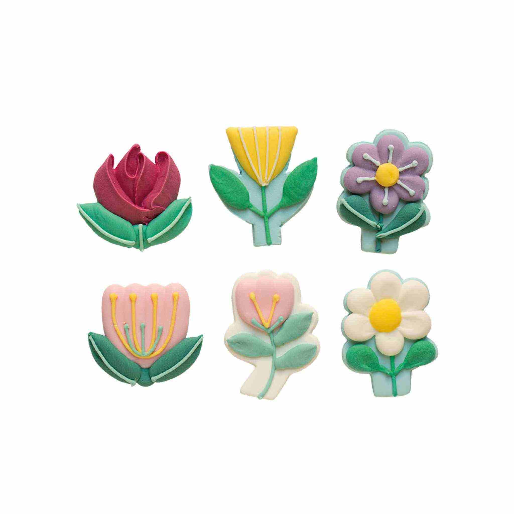 Spiselig kakepynt, Søte blomster, pk/6