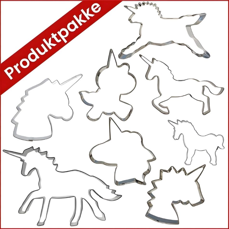 Pepperkakeform Enhjørning, sett/8