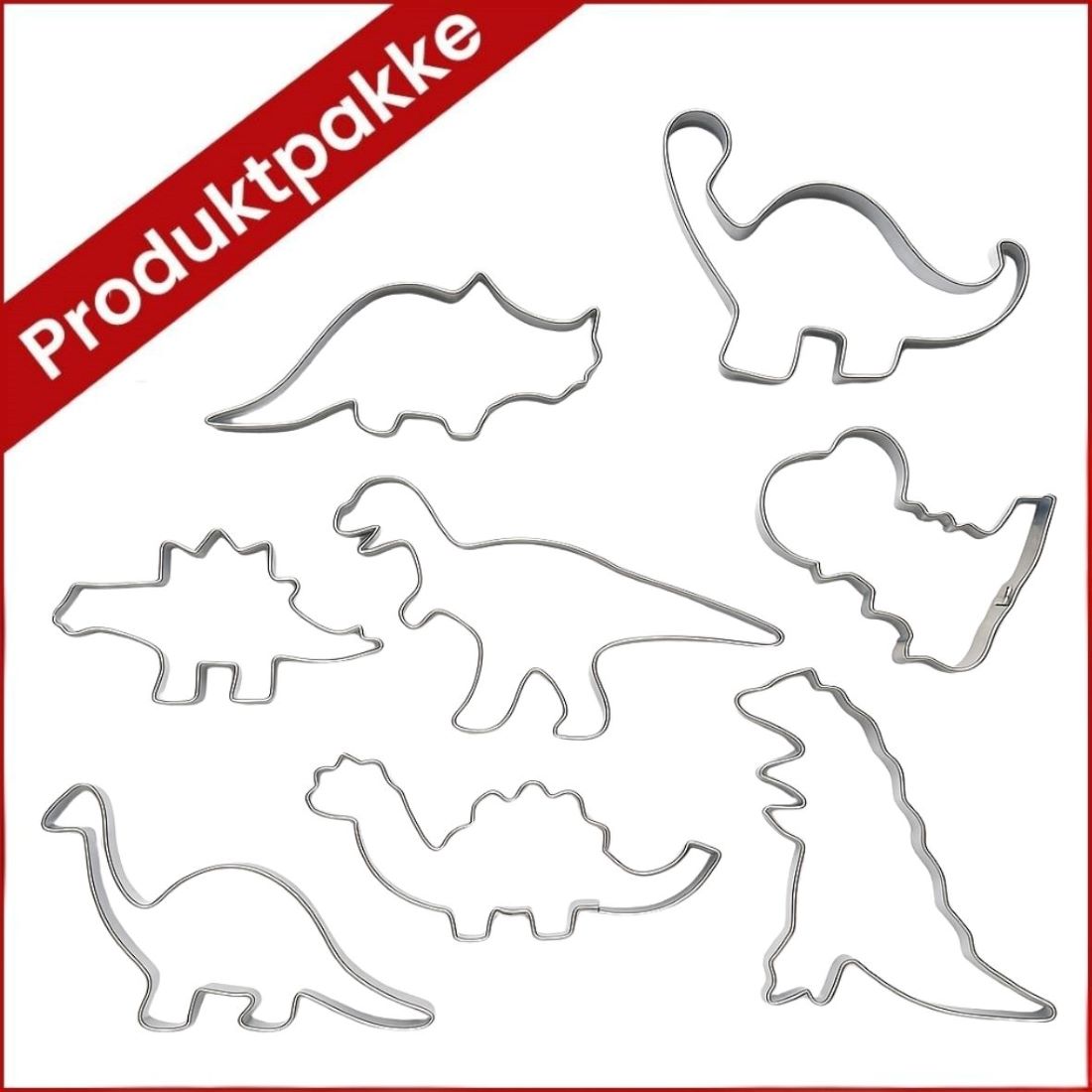 Pepperkakeform Dinosaur, sett/8