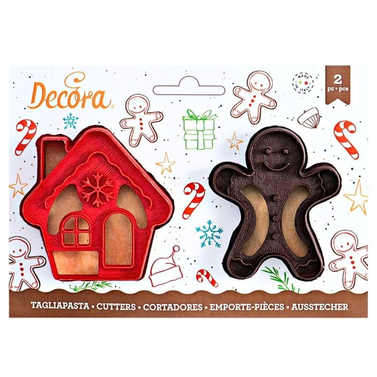 Decora pepperkakeformer i plast -Mann og Hus- sett/2