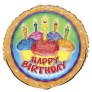 Unique happy birthday folie ballong med fargerike muffins