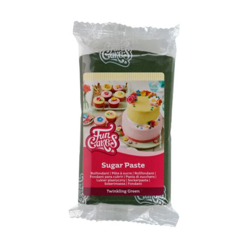 Glitrende grønn fondant fra FunCakes