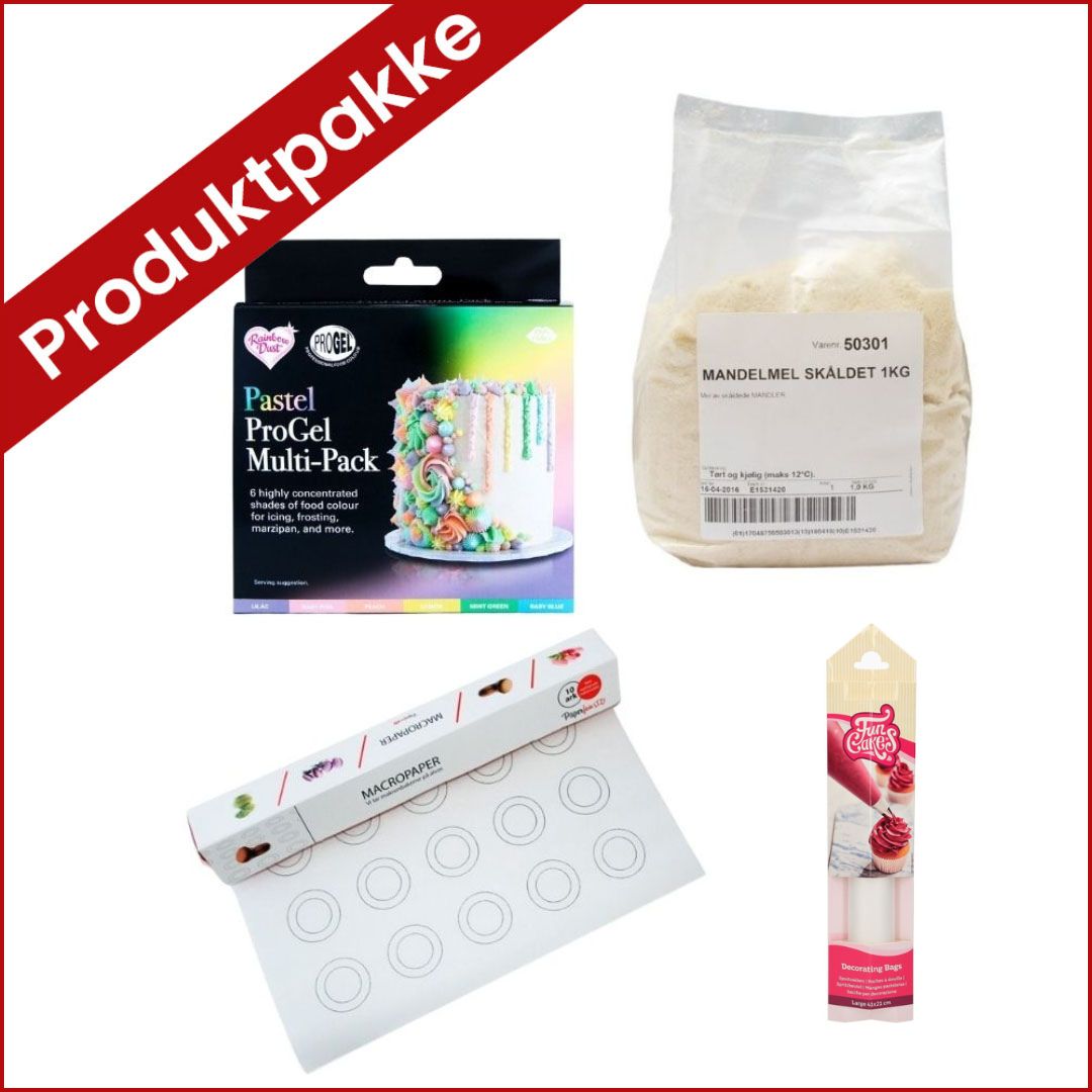produktpakke makronpakke pastellfarger