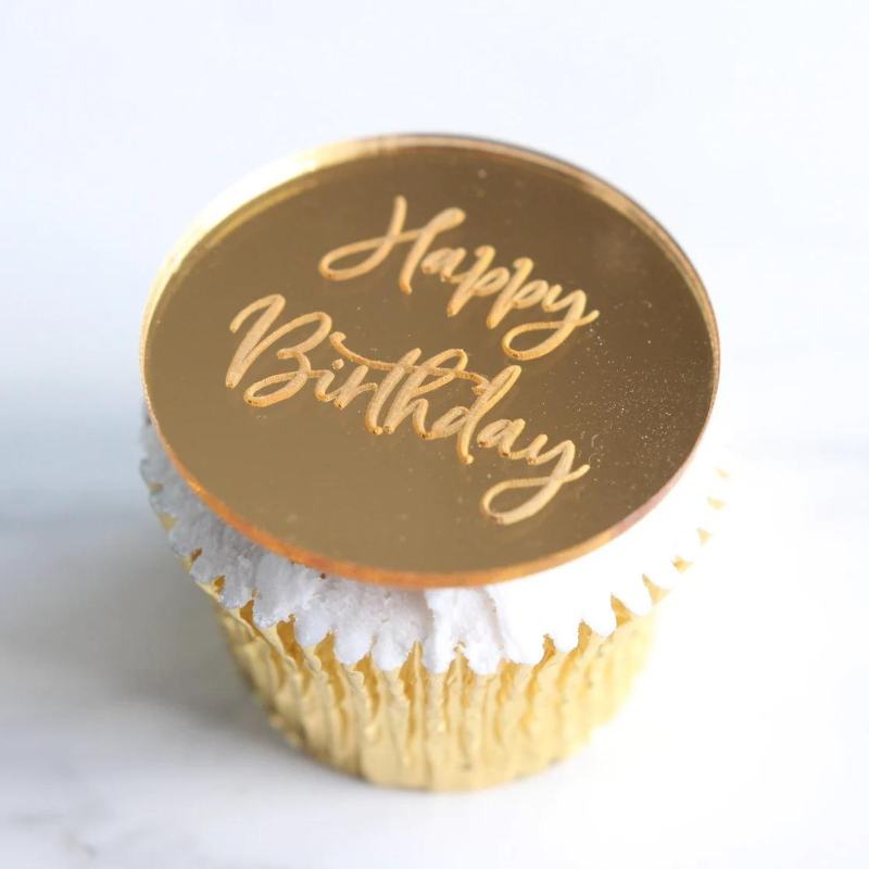 Cupcakedekorasjon i akryl rund