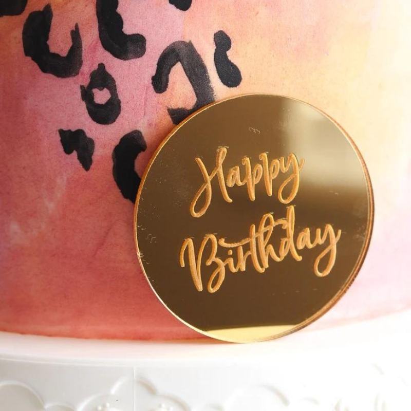 Cake Tag/Cupcakedekorasjon -Happy Birthday- pk/6