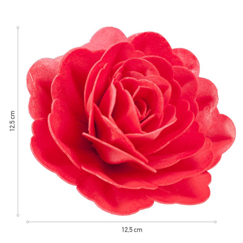 Spiselig Kakepynt Stor Rose -Rød- 12,5cm
