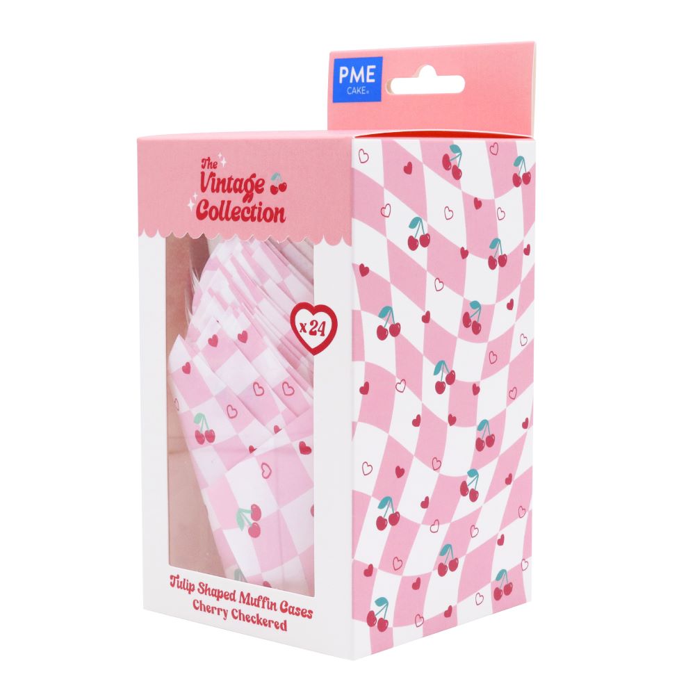 Tulipan muffinsform rosa og hvit