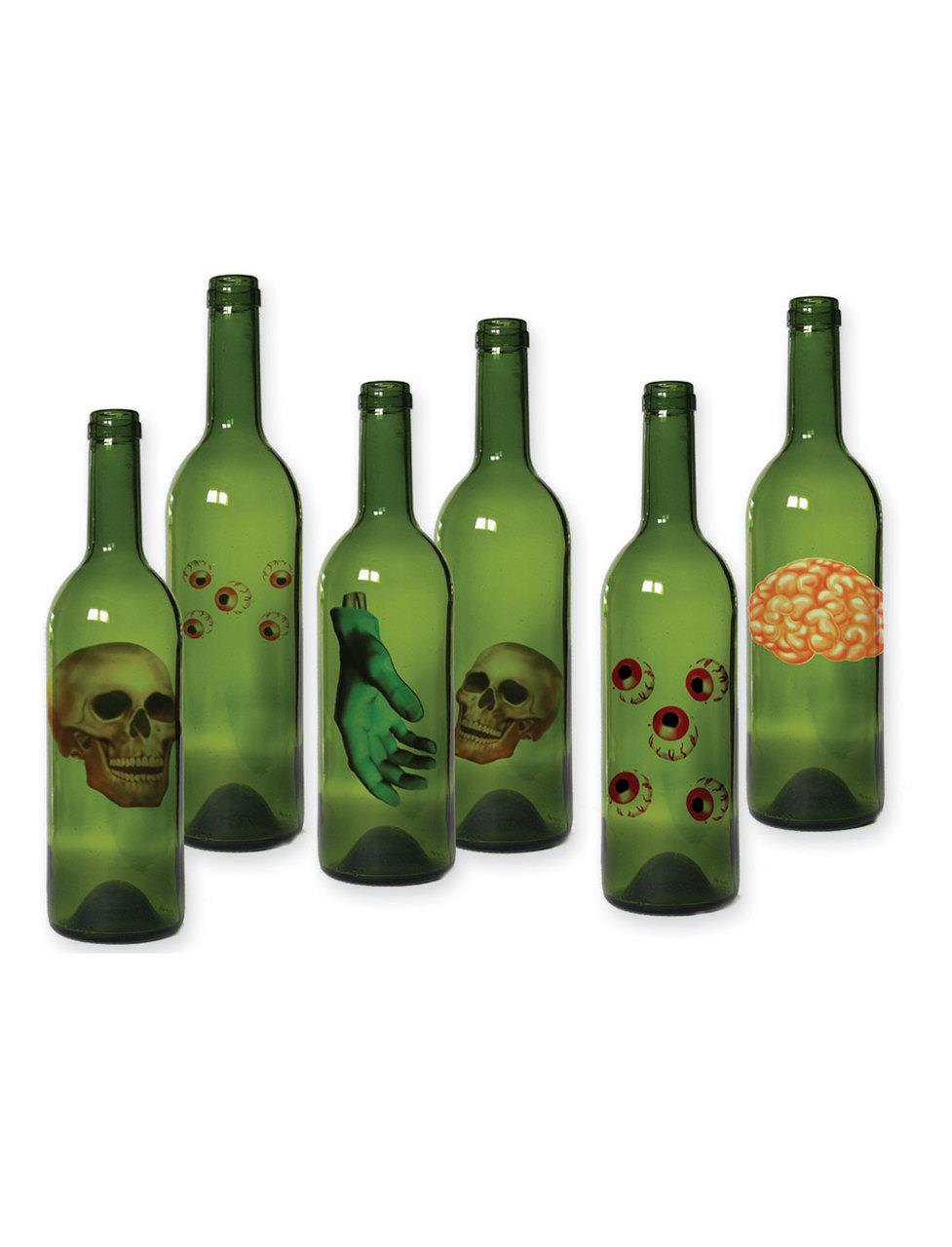 Flaske-etiketter til halloween, Kroppsdeler, pk/6