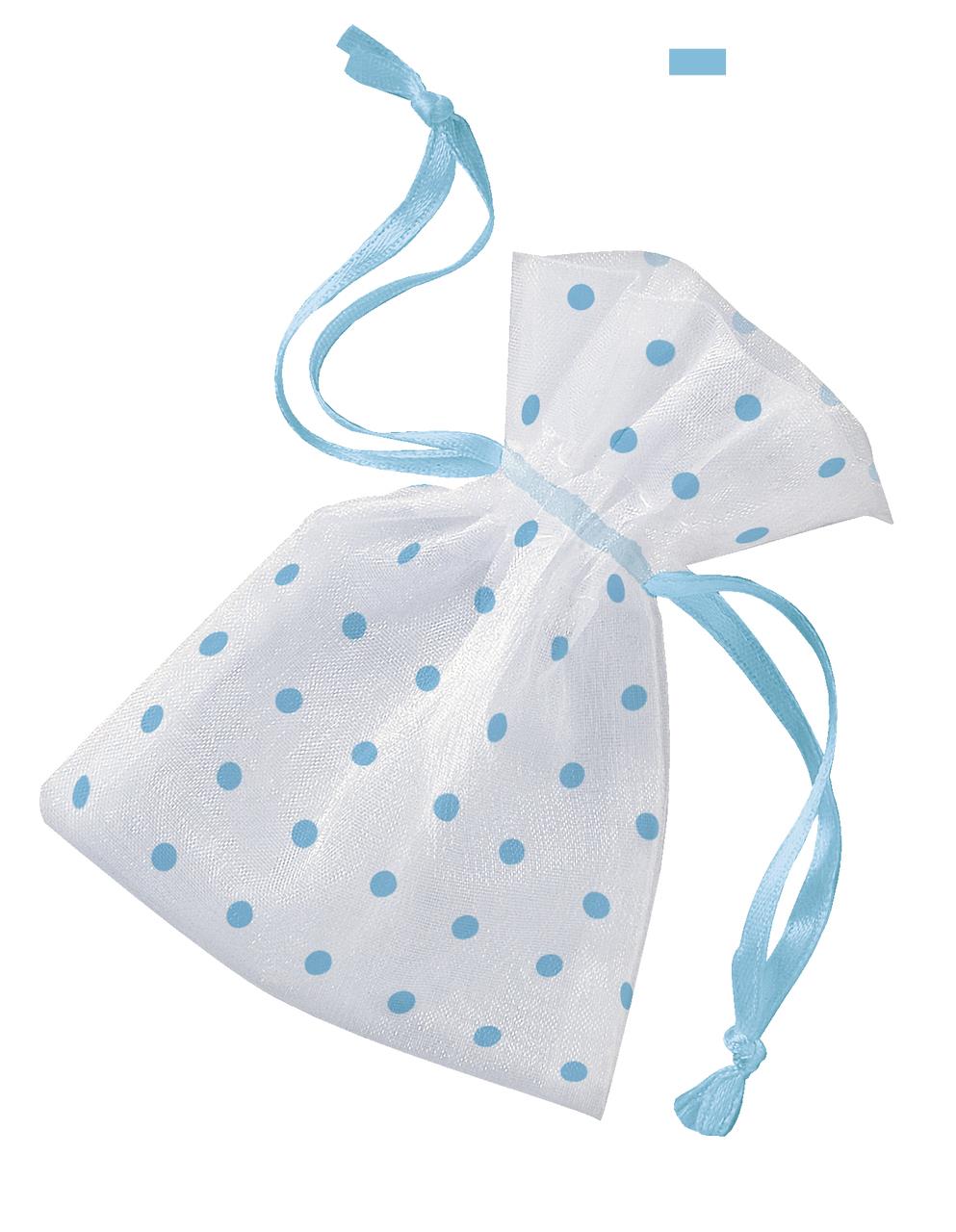 Gavepose, organza -Blå- pk/6