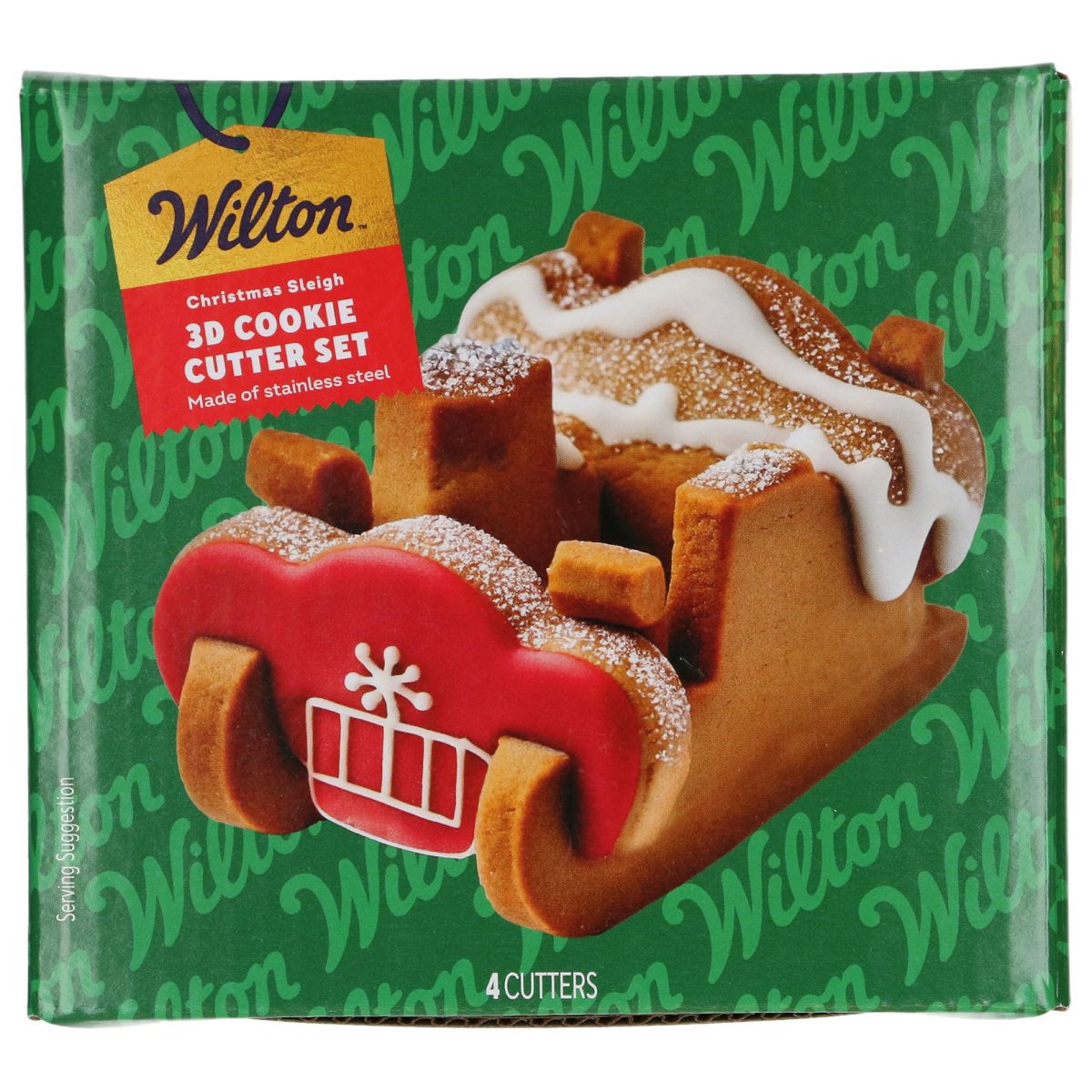 Pepperkakeform Slede i 3D fra Wilton, 4 deler