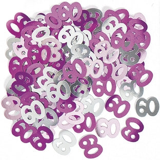 Konfetti -60- Rosa og sølv