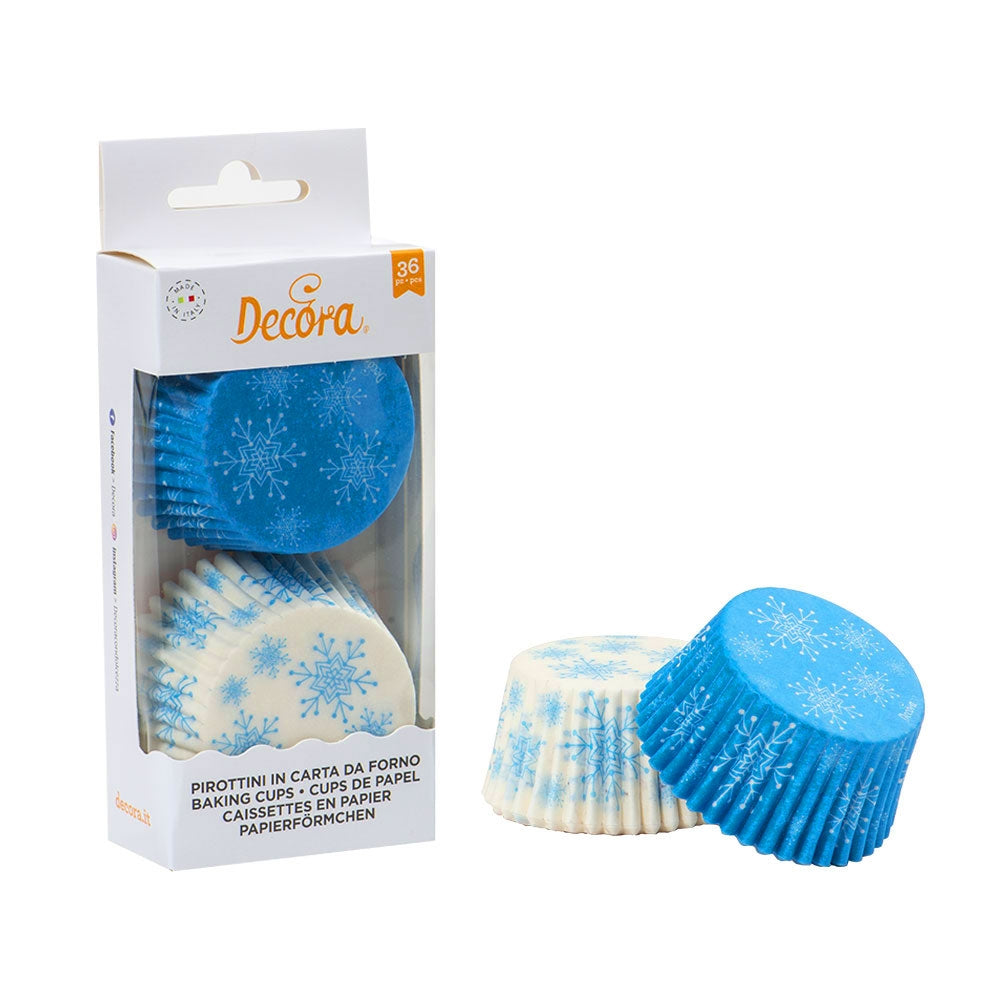 Decora Muffinsformer, Standard - Snøkrystaller blå pk/36