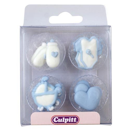 Culpitt Spiselig kakepynt Babytema, Blå pk/12