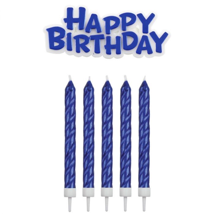 PME Kakelys og Happy Birthday Blå pk/17