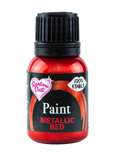Spiselig maling Metallisk Rød 25ml