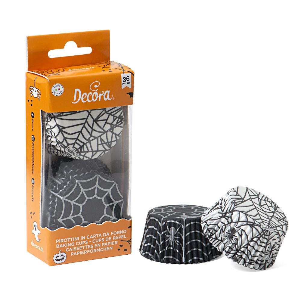 Decora Muffinsformer halloween -Spindelvev- pk/36