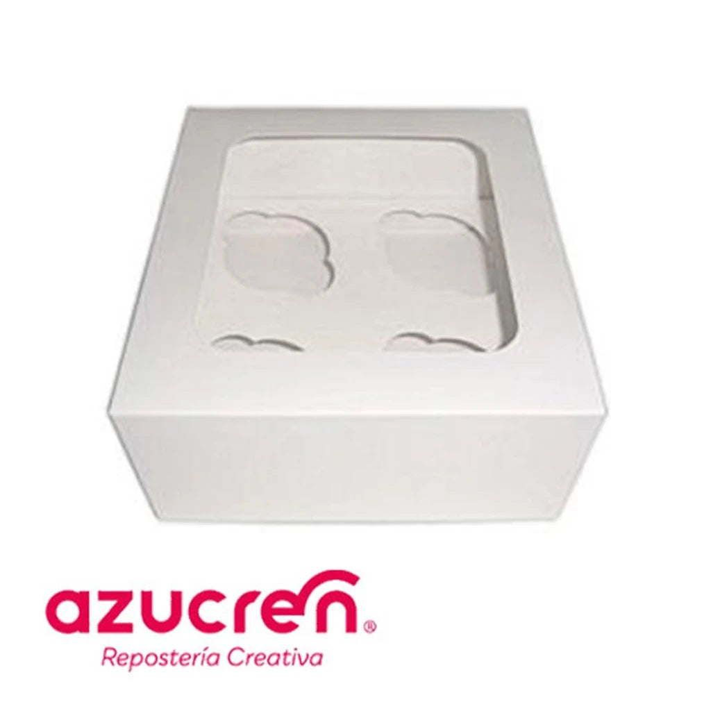 Azucren cupcake eske hvit til 4 cupcakes