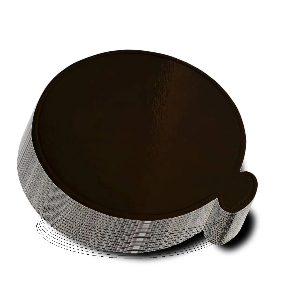 Sorte kakeunderlag med håndtak 8 cm, pakke med 50 stk fra Azucren