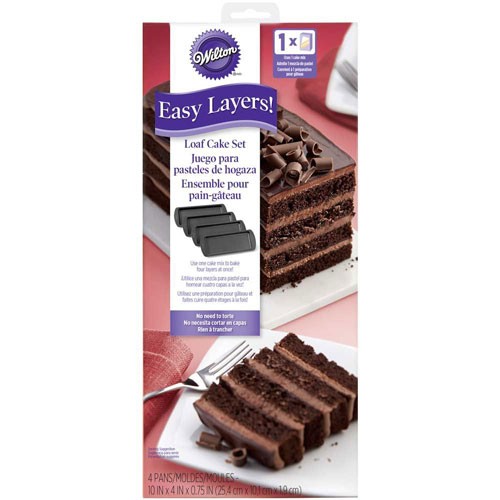 Wilton kakeform flerlagskake firkantet 25x10cm, 4 deler
