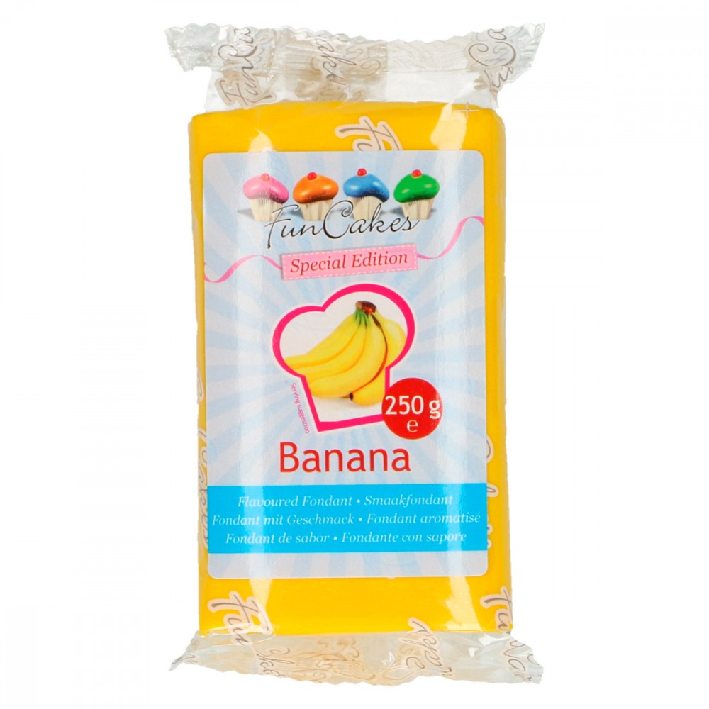 Gul fondant med banansmak fra FunCakes, 250g