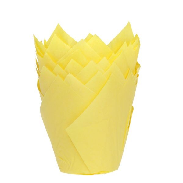 Gul muffinsform tulipan fra House of Marie pk/36