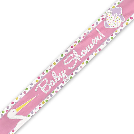 Banner, babyshower/stork rosa