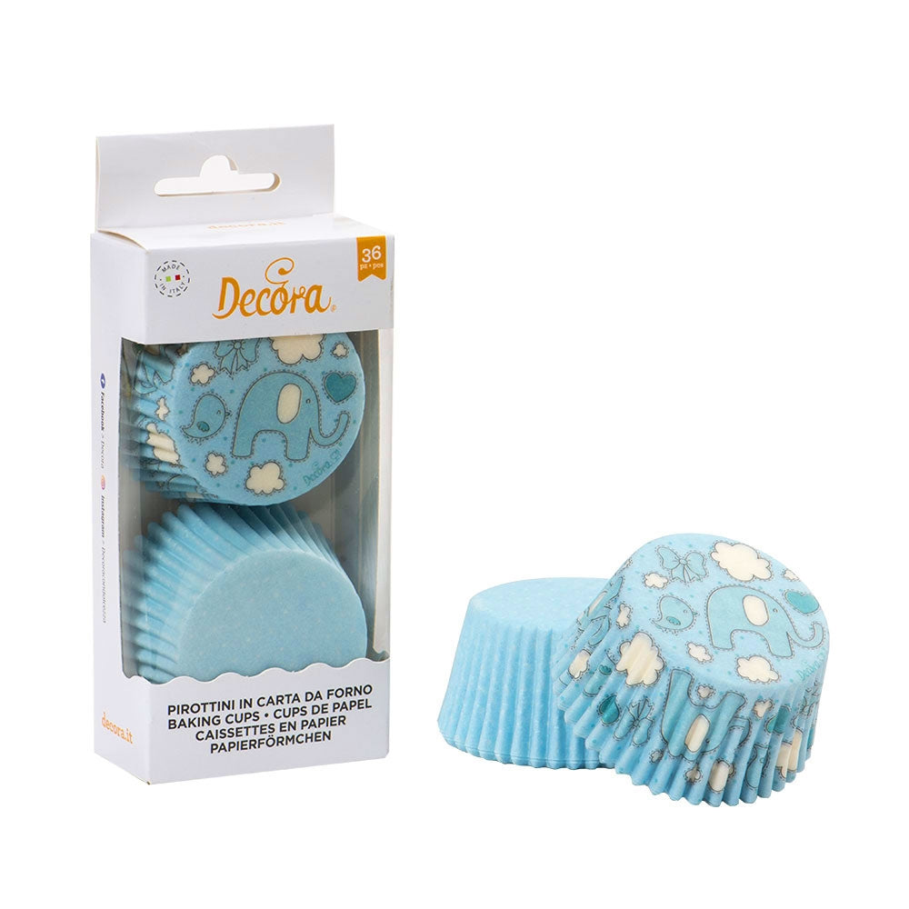 Decora Muffinsformer, Standard - Blå Elefant pk/36