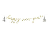 banner happy new year gull og sølv