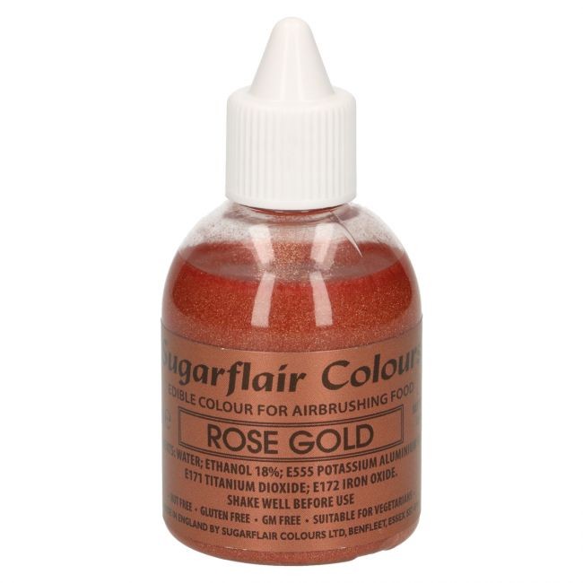 Sugarflair Airbrushfarge -Glitter rosegull- 60ml