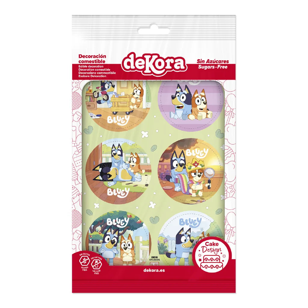 Bluey & Bingo spiselige disker Ø5,8 cm, 6 stk