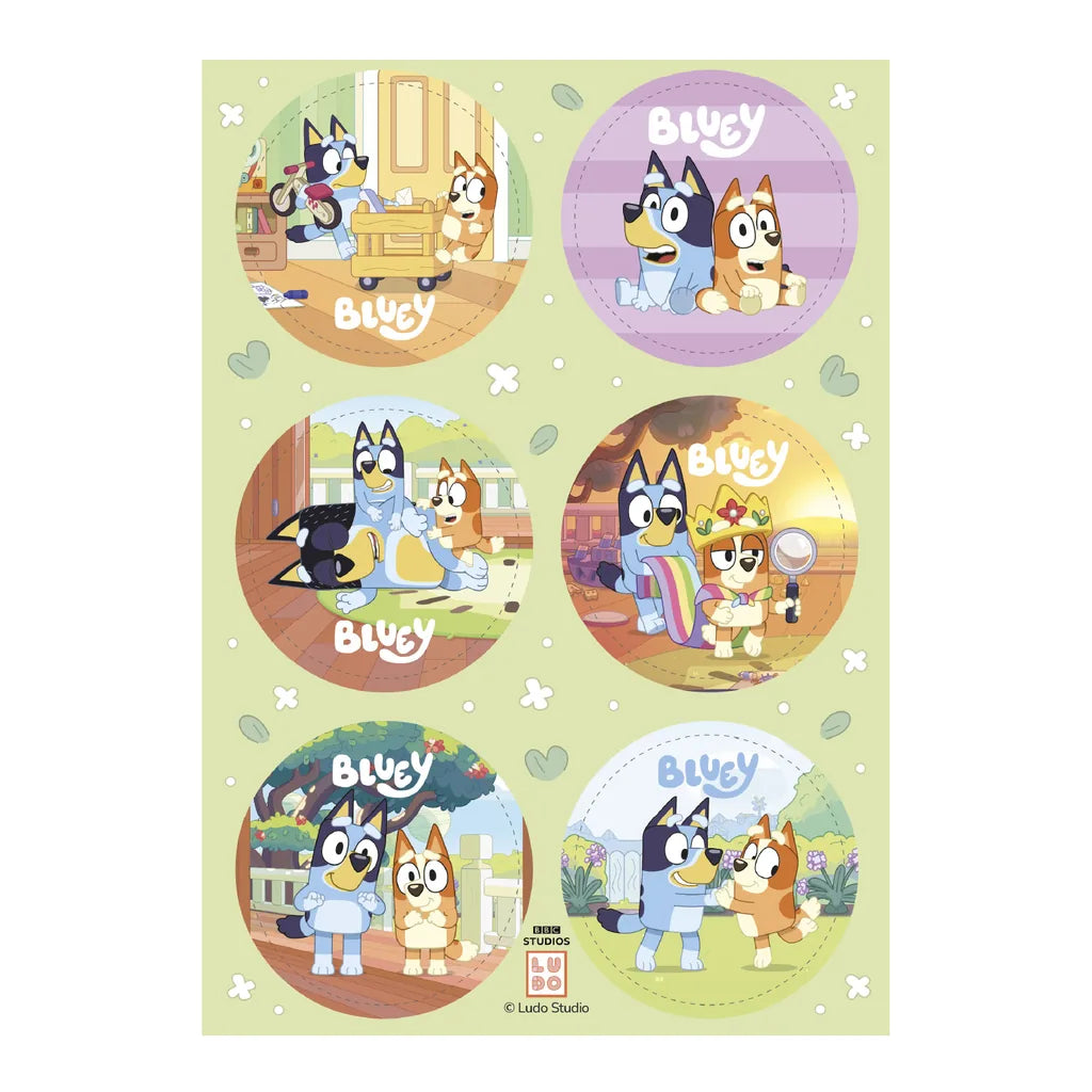 Bluey & Bingo spiselige disker Ø5,8 cm, 6 stk