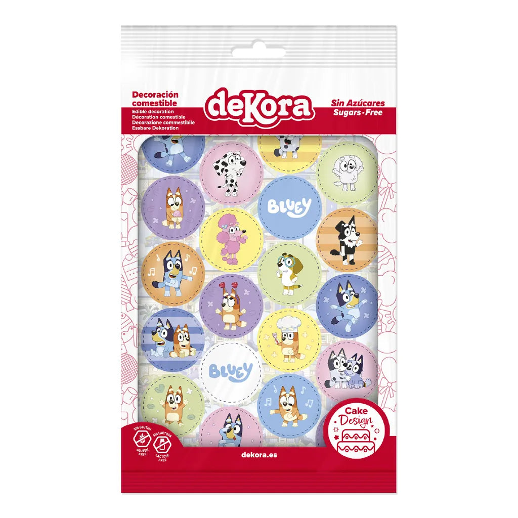 Bluey spiselige cupcakebilder 3,4cm