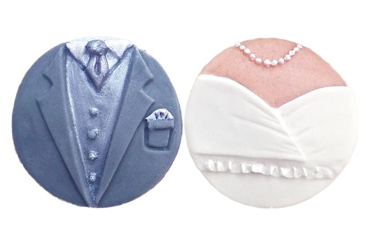 Karen Davies silikonform brudepar bride and groom cupcake bryllup