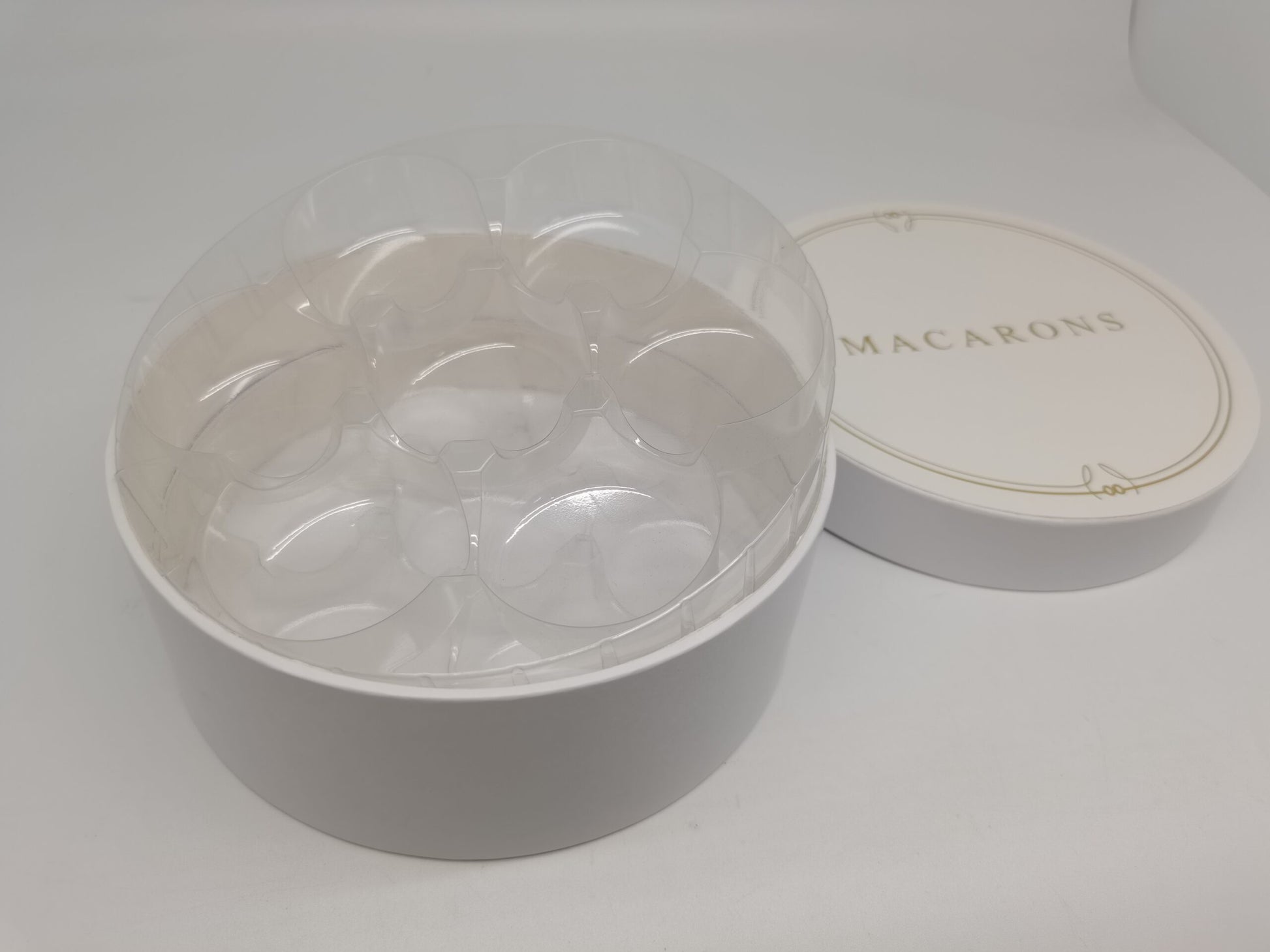 Makroneske, Rund, 16cm, 14stk, Hvit