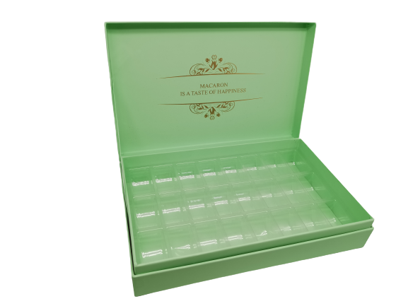 Makroneske, Firkantet, 24stk, Pastellgrønn