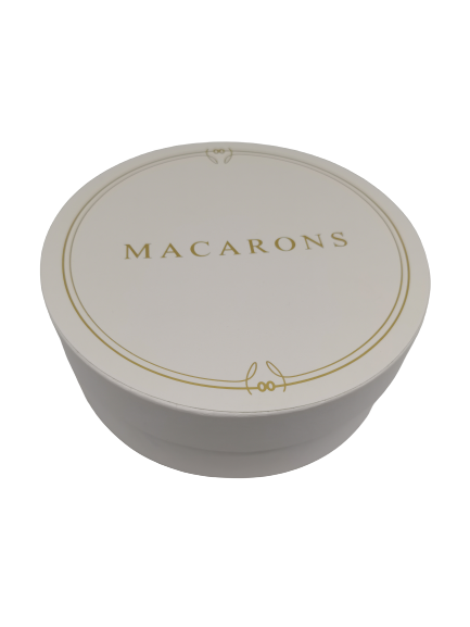 Makroneske, Rund, 16cm, 14stk, Hvit