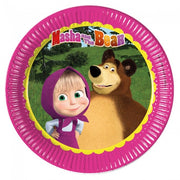 Masha og Mishka papptallerken 23cm, 8stk