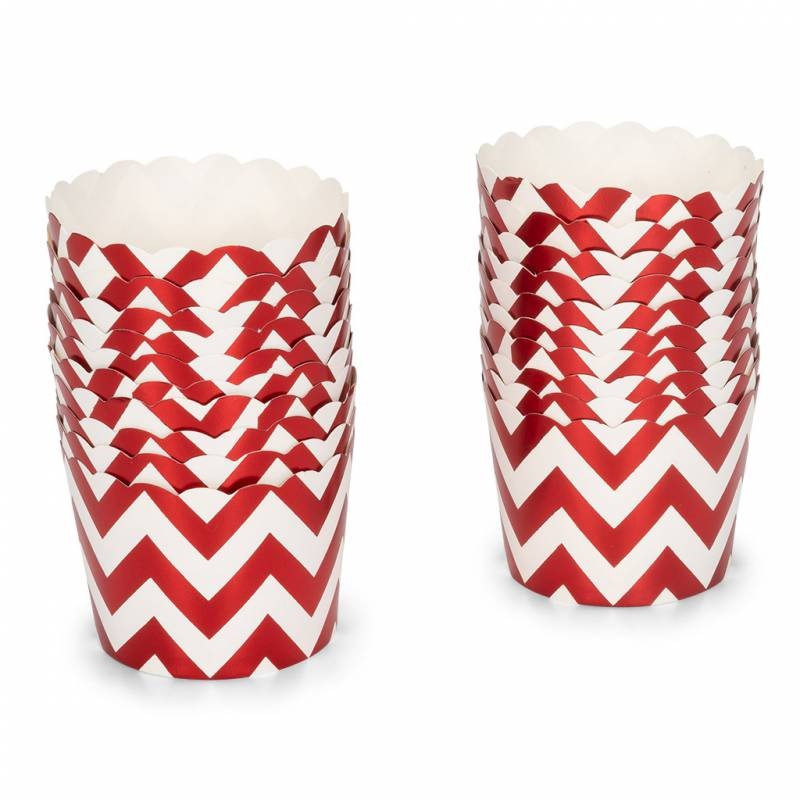 Patisse Cupcakeformer -Rød sikksakk- pk/20