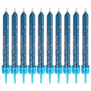Wilton Blå kakelys -Glitter- 10 stk