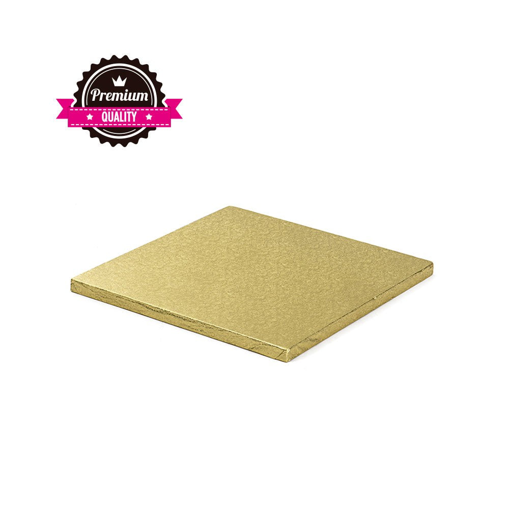Kake Drum Kvadrat Gull 30cm