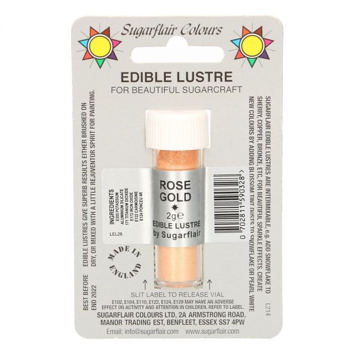 Sugarflair spiselig glitter Rose Gold, 2g