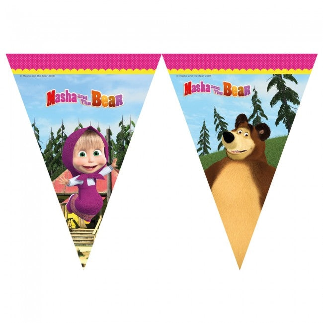 Masha og Mishka flaggbanner, 9 flagg