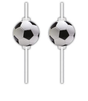 Sugerør med dekor - Fotball pk/4